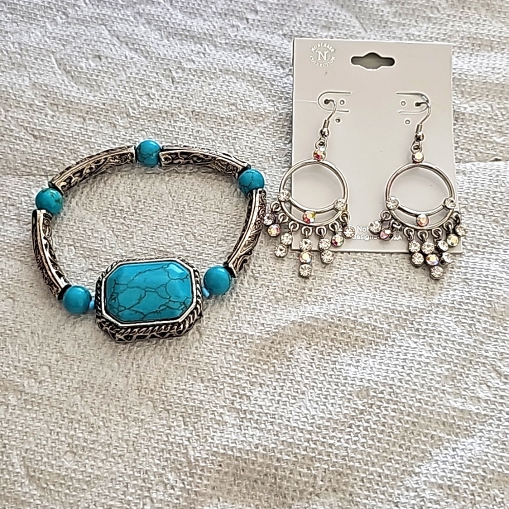 Earrings and bracelet